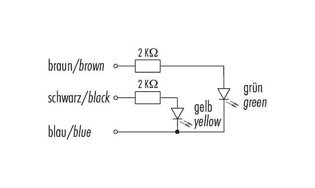 Rysunek z wymiarami 08 0462 000 000 - M12-A/B/D/K/L/S/T/US/X - płytka drukowana z jedną diodą LED żółtą/zieloną do montażu w złączach kablowych; seria 713/715/763/766/813/814/815/825/866/876