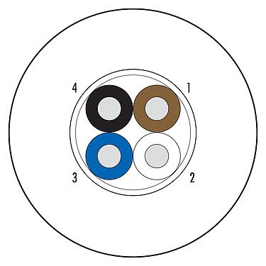 일러스트 08 3087 000 000 - 콘택트 렌즈: 4 선, 쉴드, 기본, PUR, 블랙(RAL 9005), 4x0.34 mm², 100m