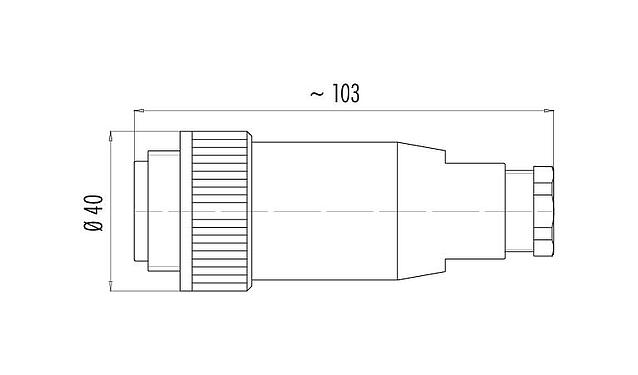 比例图 99 0737 03 24 - RD30 直头针头电缆连接器, 极数: 24, 14.0-18.0mm, 非屏蔽, 焊接, IP65