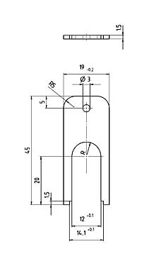 Desenho da escala 07 0083 000 - M12-A/B/D/K/K/L/S/T/US/X - Chave de montagem para porca de anel M12x1; série 713/715/763/766/813/814/814/815/825/866/876