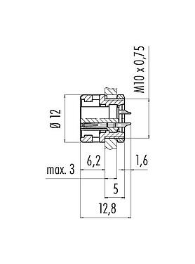 Schaaltekening 09 9482 00 08 - Bajonet Female panel mount connector, aantal polen: 8, onafgeschermd, soldeer, IP40