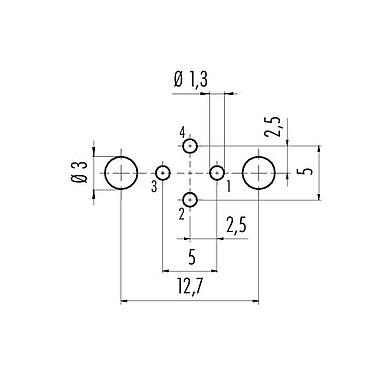 Geleiderconfiguratie 86 0532 1121 00004 - M12 Female panel mount connector, aantal polen: 4, schermbaar, THT, IP68, UL, PG 9, aan voorkant verschroefbaar