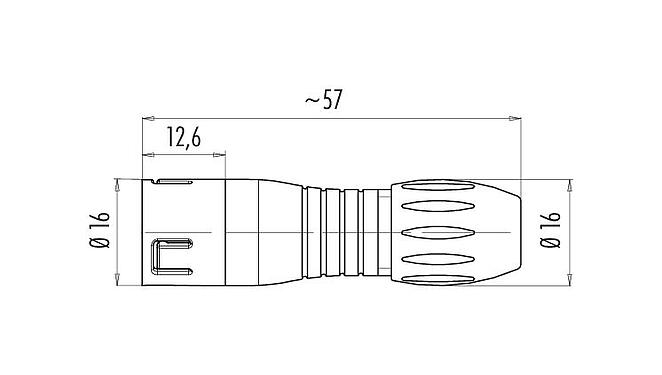 比例图 99 9113 403 05 - Snap-in 快插 直头针头电缆连接器, 极数: 5, 2.5-4.0mm, 非屏蔽, 焊接, IP67