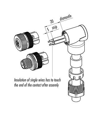 Assembly instructions 99 0689 58 04 - M12 Male angled connector, Contacts: 3+PE, 8.0-10.0 mm, unshielded, screw clamp, IP67, UL, VDE