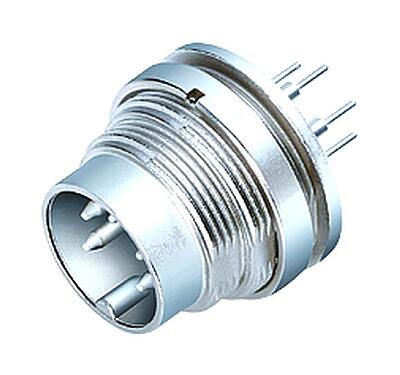 Illustration 09 0335 90 19 - M16 Male panel mount connector, Contacts: 19 (19-a), unshielded, THT, IP40, front fastened
