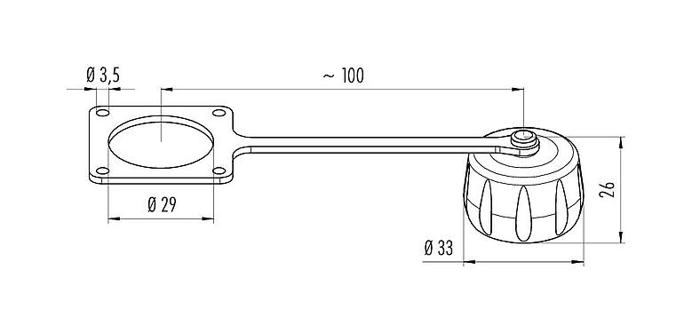 Desenho da escala 08 3109 000 000 - Bayonet HEC - Tampa protetora para tampão de flange; Série 696