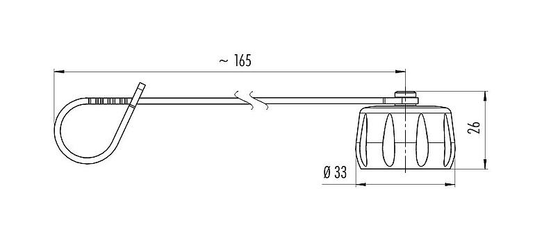 Desenho da escala 08 3107 000 000 - Bayonet HEC - tampa de proteção para conector de cabo; série 696
