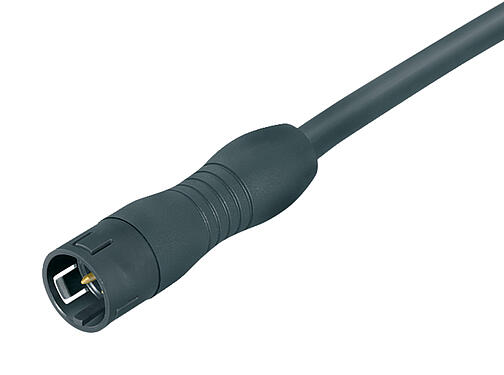 Ilustración 77 6405 0000 50003-0200 - Snap-In Conector de cable macho, Número de contactos: 3, sin blindaje, moldeado en el cable, IP67, UL, PUR, negro, 3 x 0,75 mm², 2 m