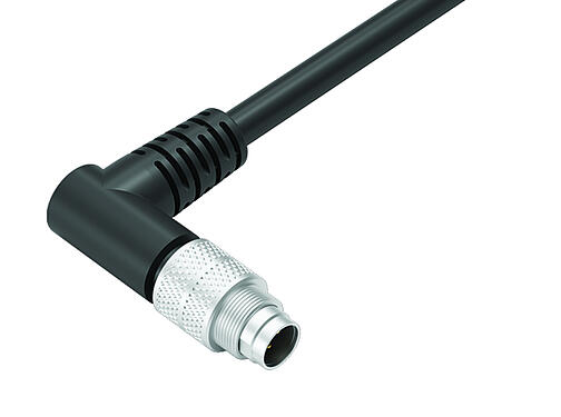 插图 79 1405 72 03 - M9 弯角针头电缆连接器, 极数: 3, 屏蔽, 预铸电缆, IP67, PUR, 黑色, 5x0.25mm², 2m