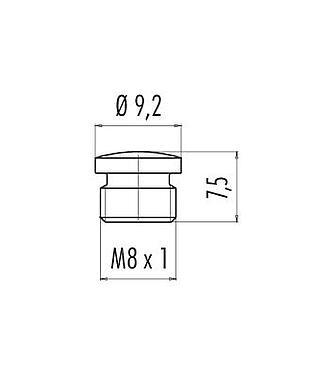 Bản vẽ tỷ lệ 08 2441 000 000 - M8 / AS-Interface - nắp bảo vệ cho ổ cắm và bộ phân phối M8; Dòng 718/772/775/768