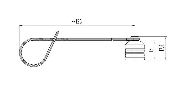 Desenho da escala 08 2965 000 000 - Push-pull - tampa protetora para conector de cabo macho/ conector de cabo fêmea; Série 430
