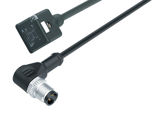 Ilustración 79 5707 10 03 - Cable de conexión, Número de contactos: 2+2PE, sin blindaje, tornillo extraíble, IP67, PUR, negro, Circuito Z20, con LED PNP, 1 m