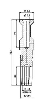 Desenho da escala 61 1313 139 - Bayonet HEC - Contato para versão 4+PE, 100 pcs.; Série 696