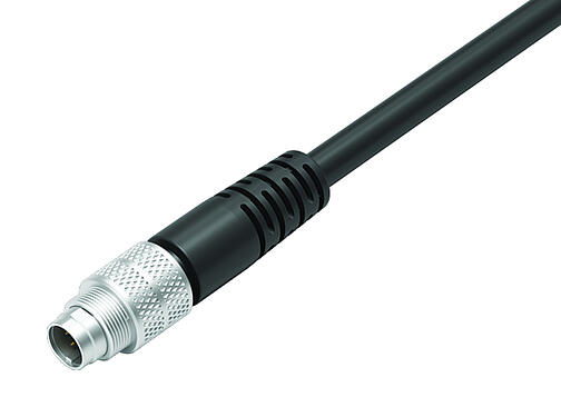 Illustratie 79 1425 15 08 - M9 Kabelstekker, aantal polen: 8, afgeschermd, aan de kabel aangegoten, IP67, PUR, zwart, 8 x 0,14 mm², 5 m
