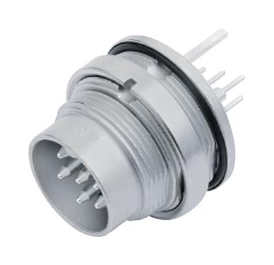 Illustration 09 0115 290 05 - M16 Male panel mount connector, Contacts: 5 (05-a), shieldable, THT, IP67, UL, front fastened