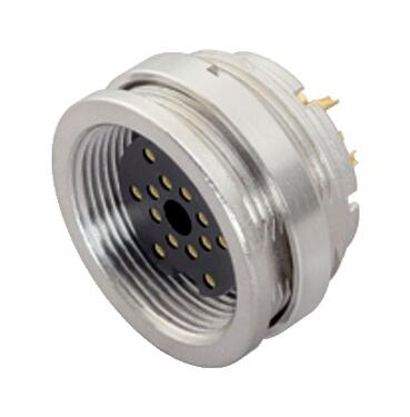 Illustration 09 0498 00 24 - M16 Female panel mount connector, Contacts: 24, unshielded, solder, IP67, UL