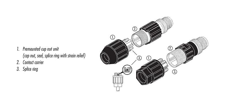 Instrukcja montażu 99 0528 14 04 - M12 Zeńskie złącze kablowe proste, Kontaktów: 4, 3,5-6,0 mm, nieekranowany, IDC, IP67