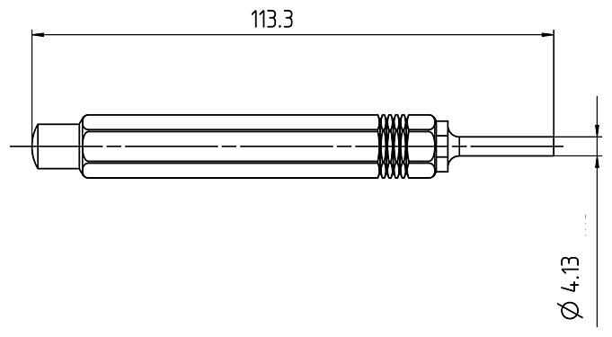 Rysunek z wymiarami 66 0011 001 - Bayonet HEC - narzędzie zwalniające dla styków mocy; seria 696