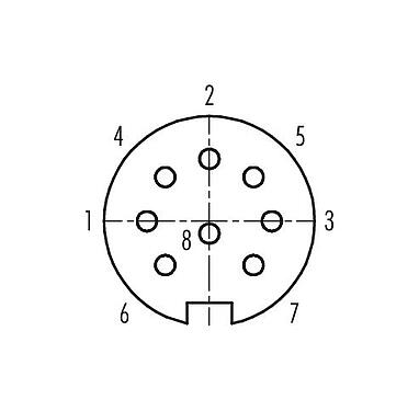 Contactconfiguratie (aansluitzijde) 99 4830 00 08 - Push Pull Kabeldoos, aantal polen: 8, 4,0-8,0 mm, schermbaar, soldeer, IP67