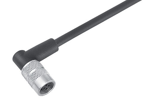 Illustration 79 1462 272 08 - M9 Female angled connector, Contacts: 8, unshielded, moulded on the cable, IP67, PUR, black, 8 x 0.14 mm², 2 m