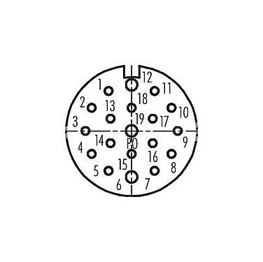 Contactconfiguratie (aansluitzijde) 99 4644 00 19 - M23 Kabeldoos, aantal polen: 19, 6,0-10,0 mm, schermbaar, soldeer, IP67
