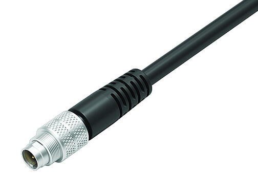 Illustratie 79 1413 15 05 - M9 Kabelstekker, aantal polen: 5, afgeschermd, aan de kabel aangegoten, IP67, PUR, zwart, 5 x 0,25 mm², 5 m