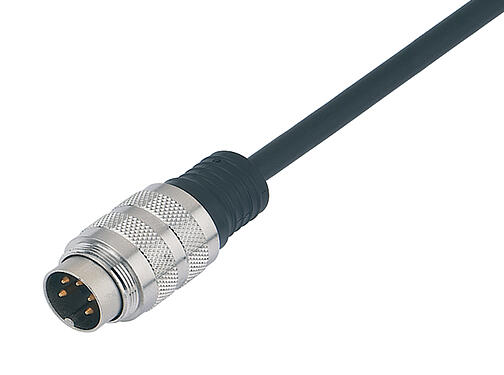 插图 79 6129 20 12 - M16 直头针头电缆连接器, 极数: 12 (12-a), 屏蔽, 预铸电缆, IP67, TPE-U (PUR), 黑色, 12x0.25mm², 2m