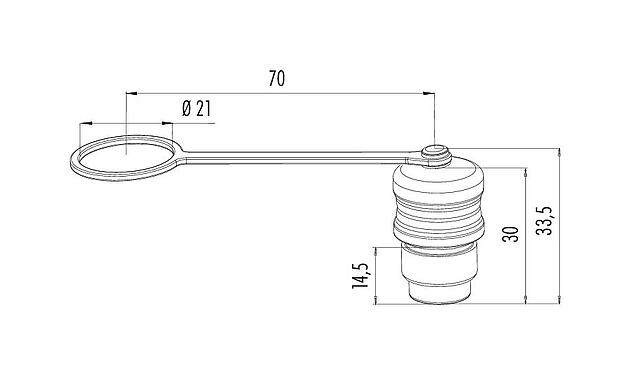 Desenho da escala 08 2679 000 001 - Push-Pull - tampa de proteção para conectores de flange; Série 440