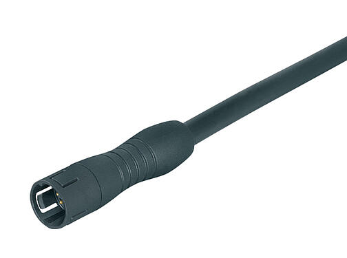 Ilustración 79 9245 020 05 - Snap-In Conector de cable macho, Número de contactos: 5, sin blindaje, moldeado en el cable, IP67, PUR, negro, 5 x 0,25 mm², 2 m