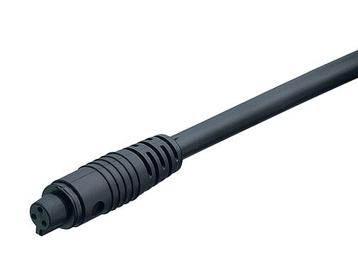 Ilustracja 79 9006 12 05 - Zatrzask Zeńskie złącze kablowe proste, Kontaktów: 5, nieekranowany, formowane wtryskowo na kablu, IP40, PVC, czarny, 5 x 0,25 mm², 2 m
