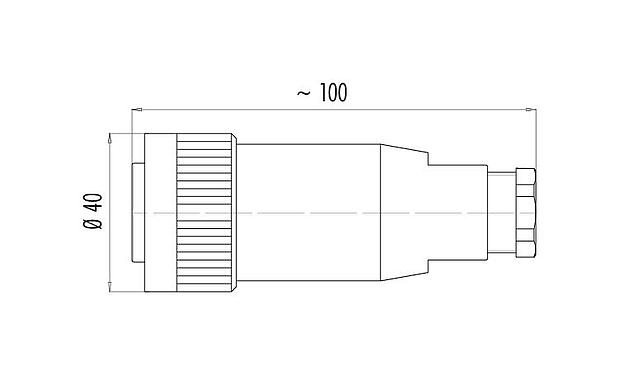 Desenho da escala 99 0710 00 05 - RD30 Tomada de cabo, Contatos: 4+PE, 10,0-12,0 mm, desprotegido, pinça de parafuso, IP65, ESTI+, VDE
