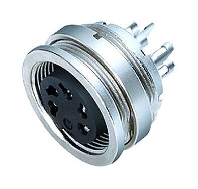 Illustration 09 0328 09 07 - M16 Female panel mount connector, Contacts: 7 (07-a), unshielded, solder, IP40