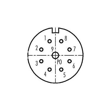 Contactconfiguratie (aansluitzijde) 99 4604 80 09 - M23 Female panel mount connector, aantal polen: 9, onafgeschermd, soldeer, IP67, aan achterkant verschroefbaar