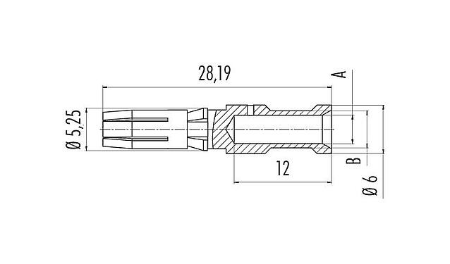 Desenho da escala 61 1286 139 - Bayonet HEC - Contato para versão 4+PE, 100 pcs.; Série 696