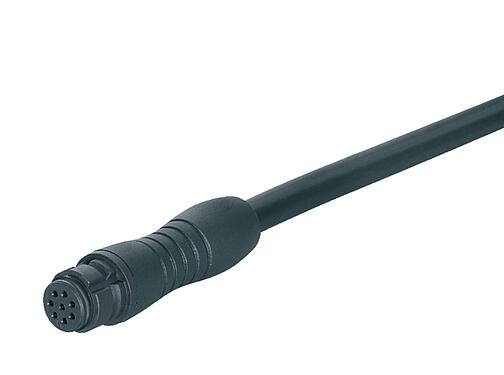 插图 79 9242 020 04 - Snap-in 快插 直头孔头电缆连接器, 极数: 4, 非屏蔽, 预铸电缆, IP67, PUR, 黑色, 4x0.25mm², 2m